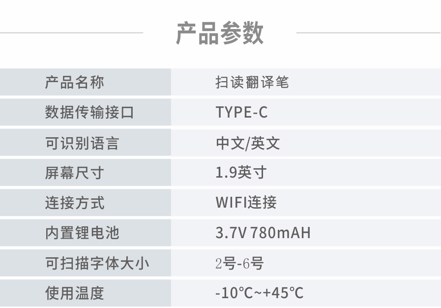 学立佳扫描词典笔-产品详情描述图-产品参数